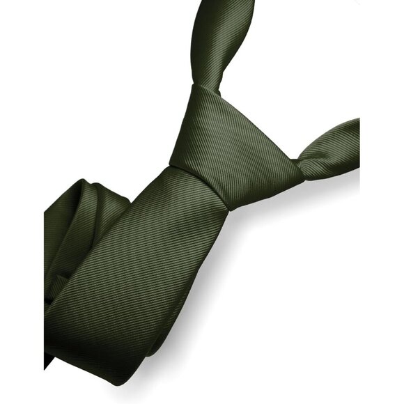 🆕Men Green Solid Tie Formal Soft and Comfortable to Wear Necktie - Picture 2 of 4